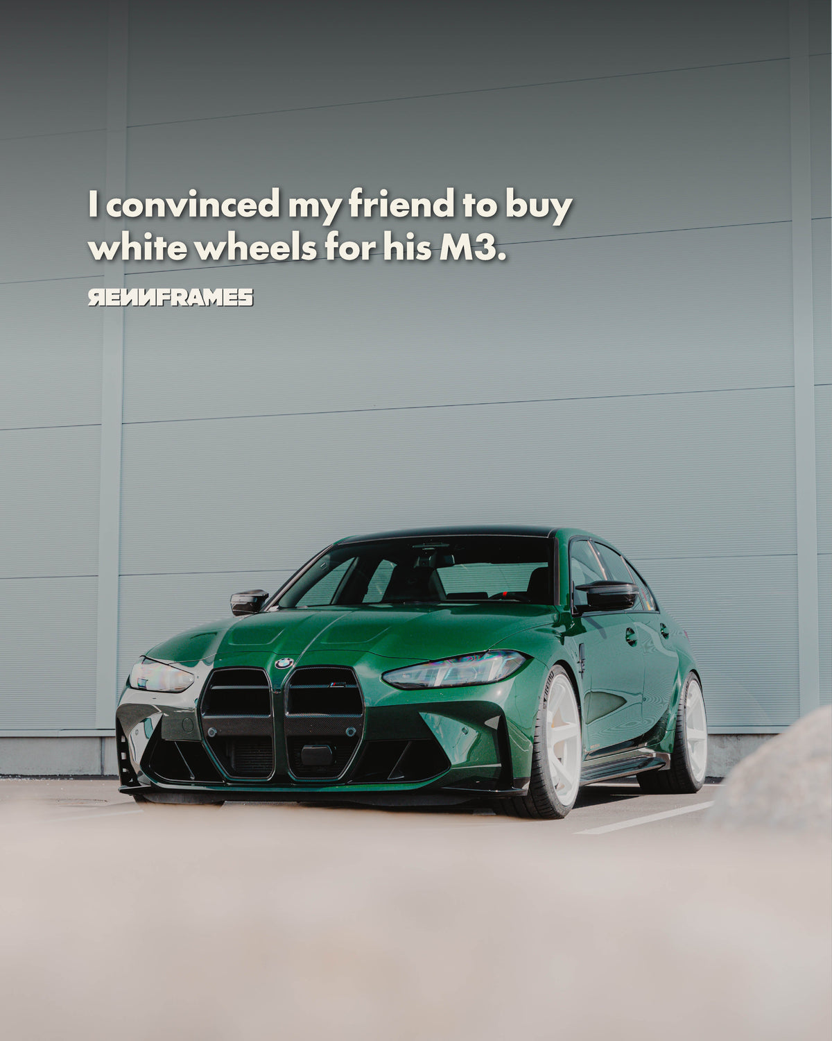 BMW G8X M3, white wheels